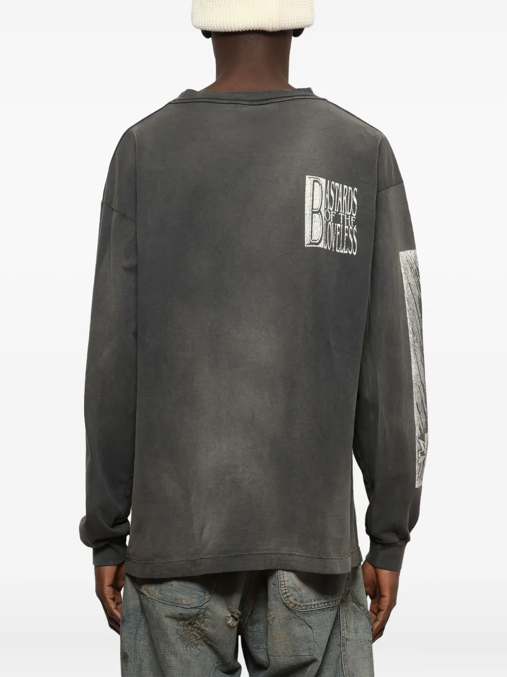 SAINT MXXXXXX T-shirt met grafische print en lange mouwen Grijs