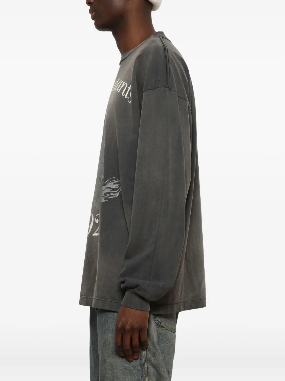 SAINT MXXXXXX T-shirt met grafische print en lange mouwen Grijs