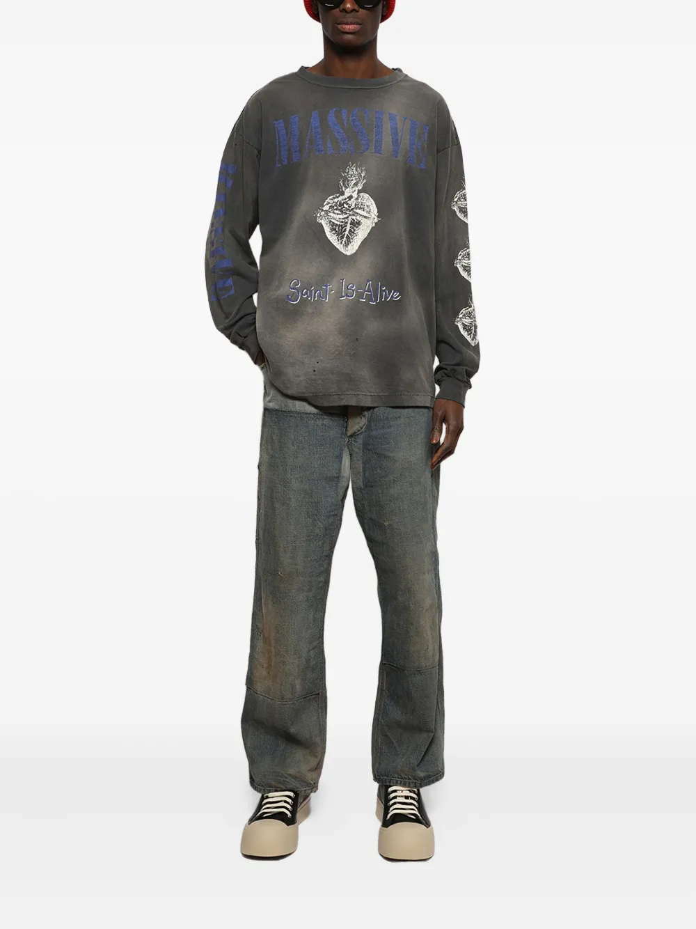 SAINT MXXXXXX Massive T-shirt met lange mouwen - Grijs