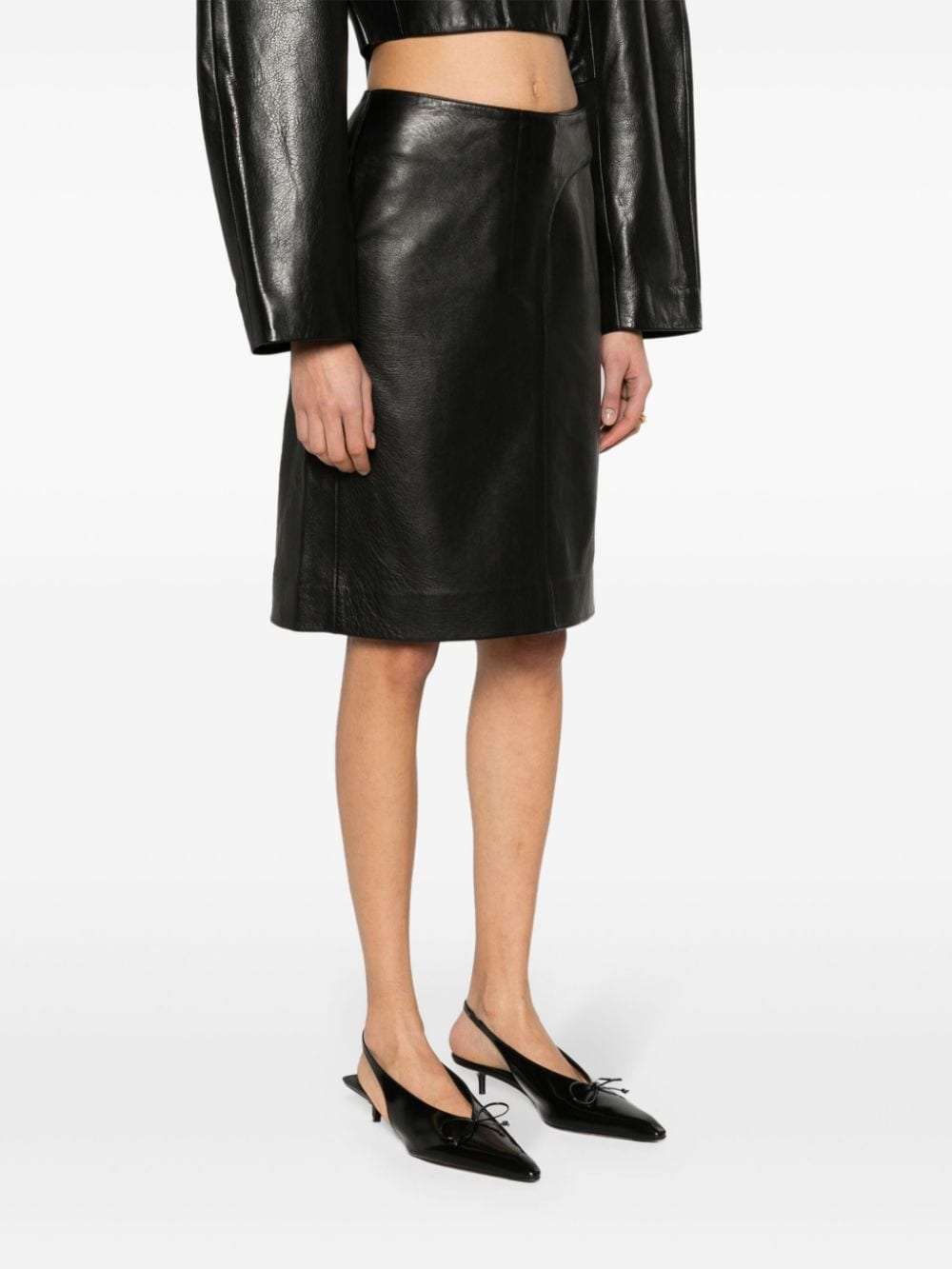 Shop Jacquemus La Jupe Obra Cuir Miniskirt In Black