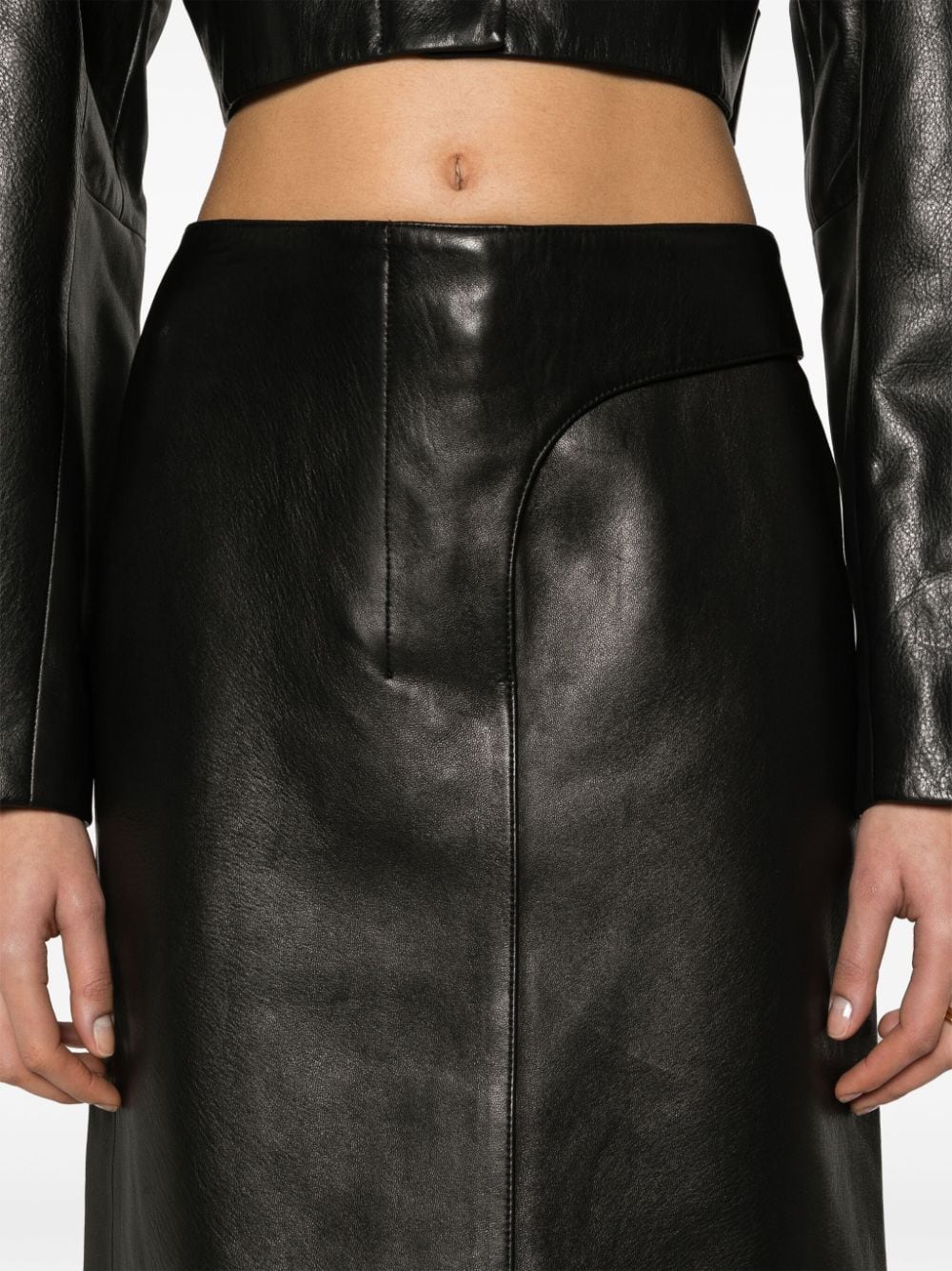 Shop Jacquemus La Jupe Obra Cuir Miniskirt In Black