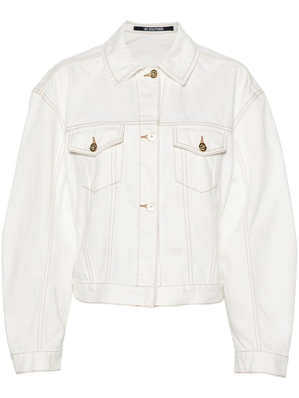 Shop Jacquemus La Veste De-nîmes Denim Jacket In White
