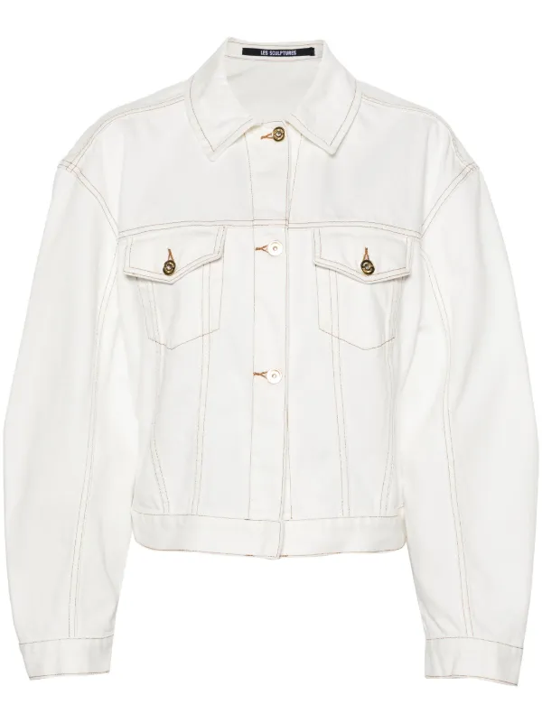 Jacquemus La Veste de-Nîmes Denim Jacket | White | FARFETCH