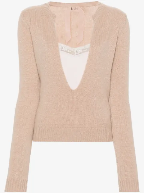 Nº21 U-neck layered jumper