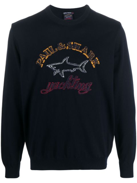 Paul & Shark logo-embroidered wool jumper