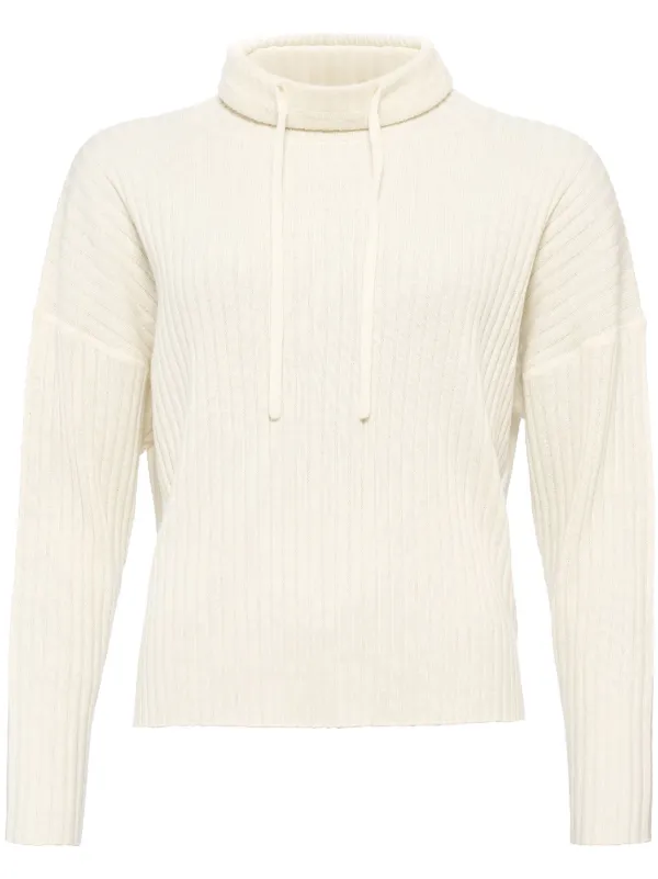 Eres Cajole Ribbed-knit Hoodie in White