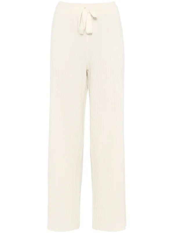 Eres Rieur Ribbed-knit Trousers in White