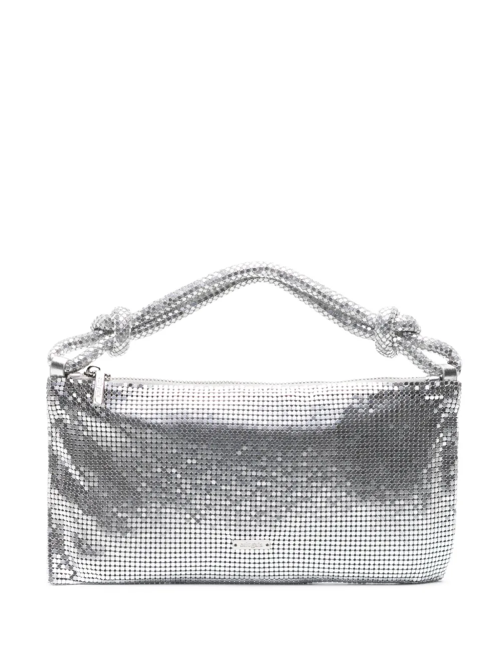 Cult Gaia Hera Nano Metallic Shoulder Bag In Silver