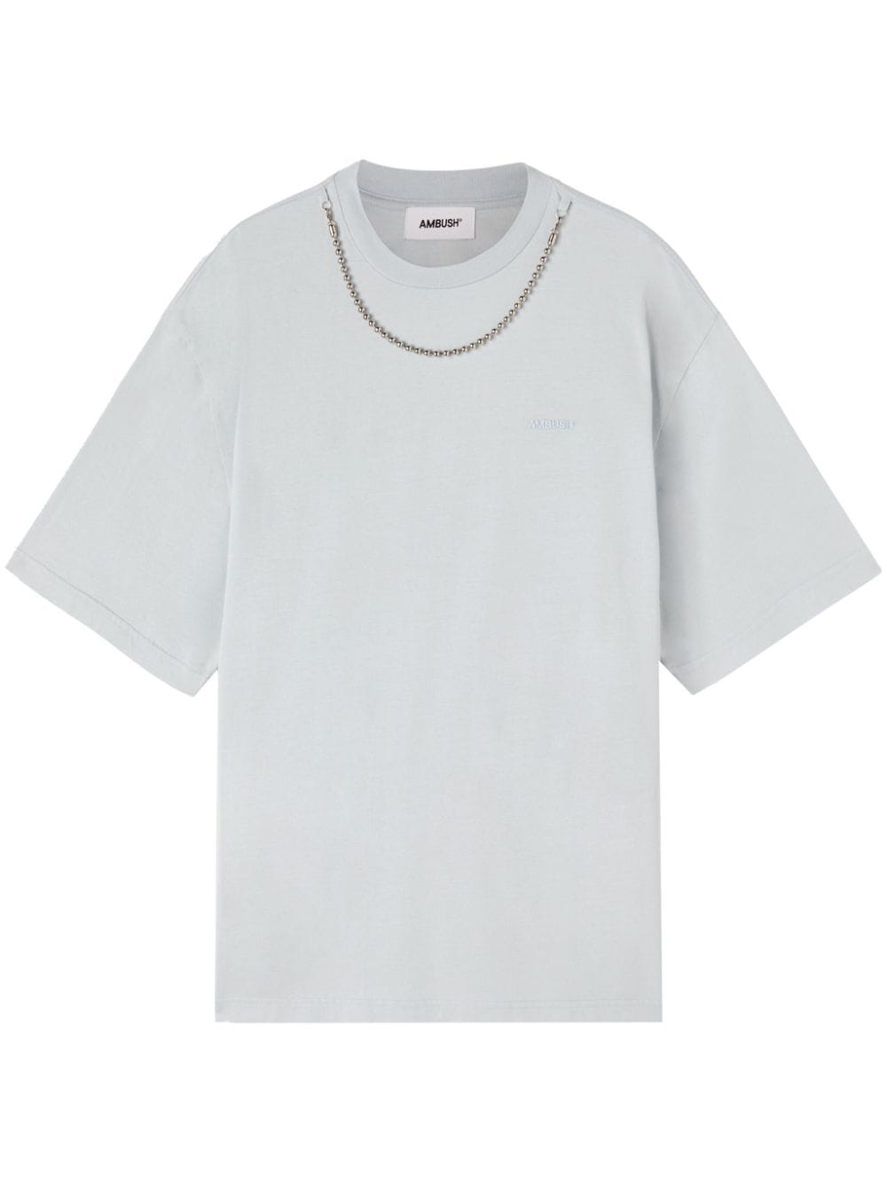 Ambush Chain-embellished Organic-cotton T-shirt In Blue