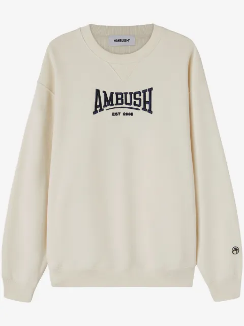 AMBUSH logo-embroidered organic-cotton sweatshirt