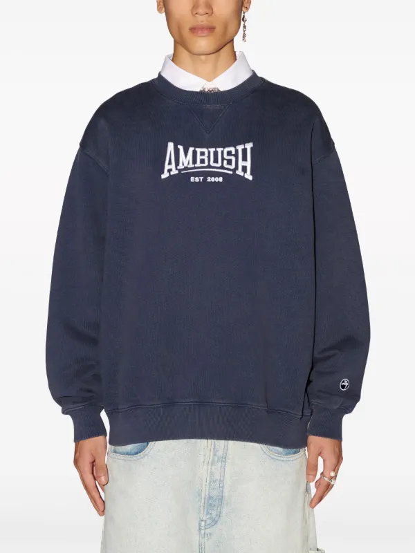 ★AMBUSH★ Layered Crewneck Logo Overfit T-Shirt Navy 121153 AMBUSH logo-print organic-cotton T-shirt | Blue | FARFETCH JO