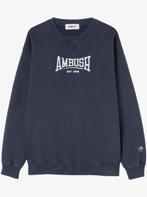 AMBUSH logo-embroidered organic-cotton sweatshirt