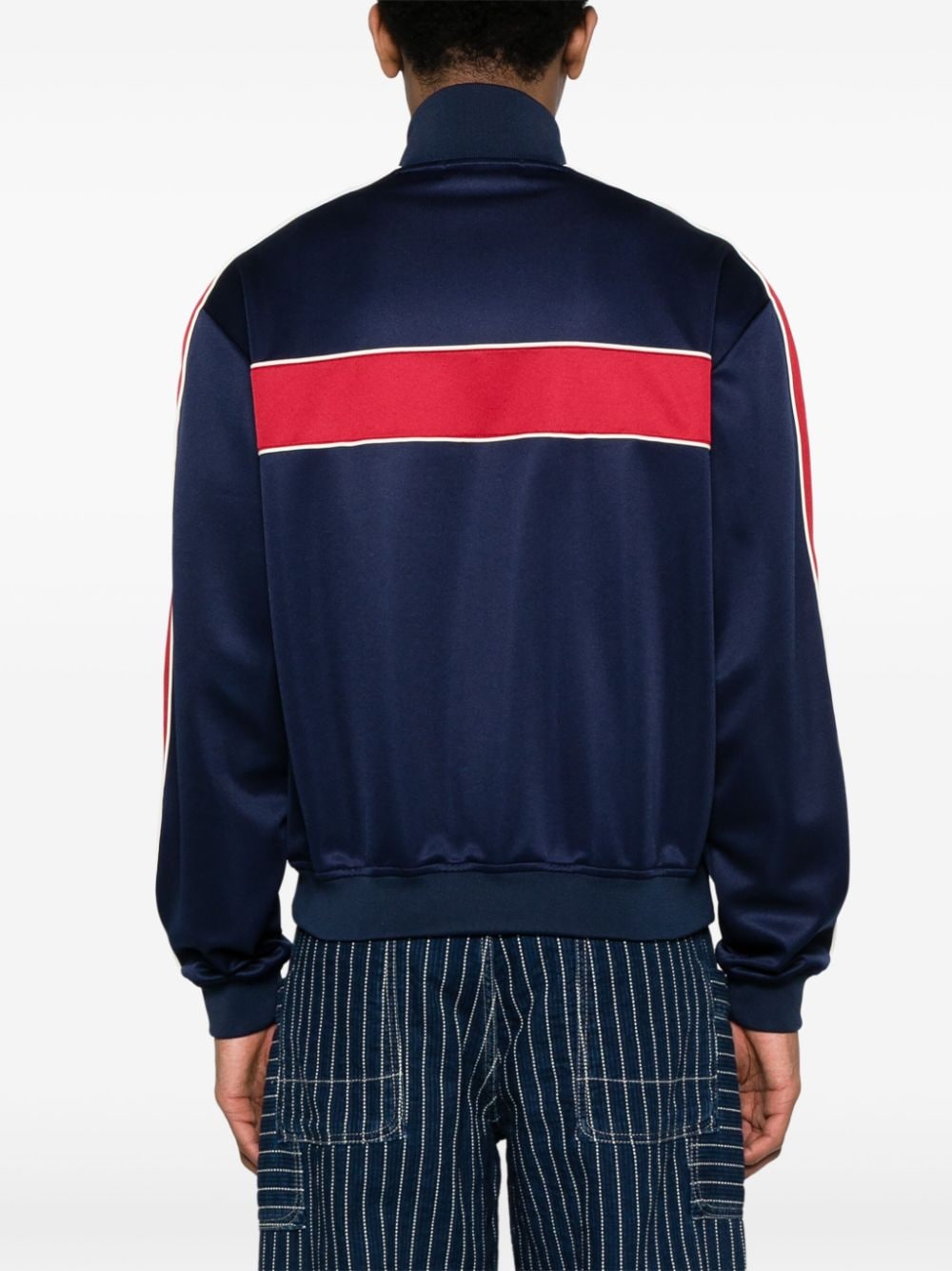 Shop Ambush Stripe-trim Track Jacket In Blue