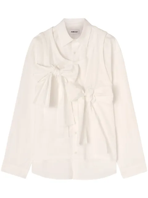 AMBUSH bow-embellished cotton shirt