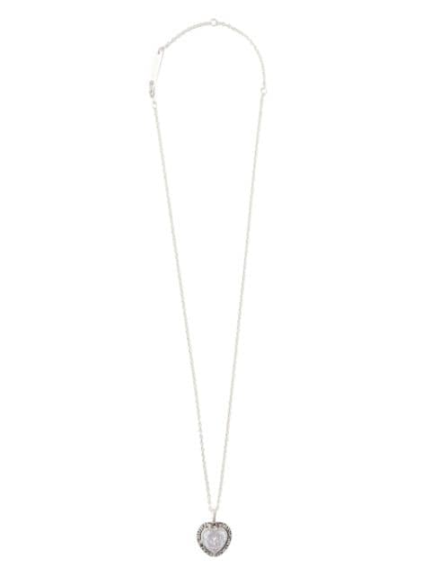 AMBUSH heart-pendant silver necklace
