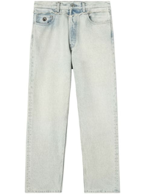 AMBUSH jeans rectos con bordes deshilachados
