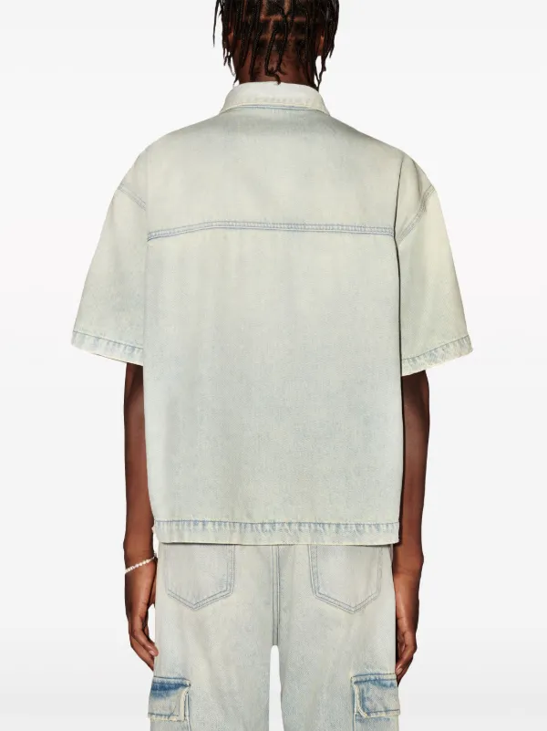 AMBUSH ロゴ デニムシャツ | ブルー | FARFETCH JP