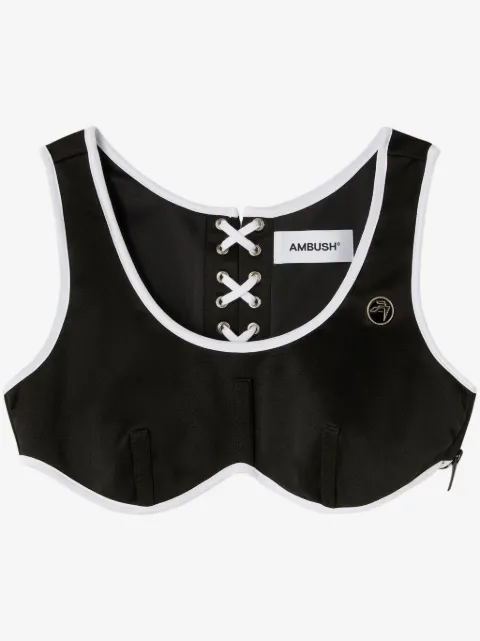 AMBUSH cropped top med snøre i siden