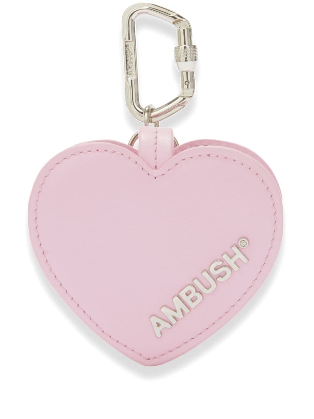 Ambush Heart Leather Airpods Case In Pink