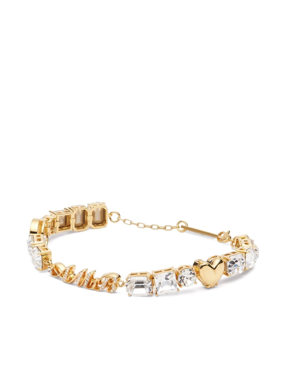 Shop Ambush Iced Crystal-embellished Bracelet In Gold