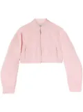 AMBUSH cropped denim biker jacket - Pink