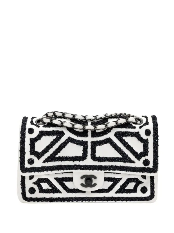Chanel Pre-owned 2011 Medium Garden of Versailles Double Flap Shoulder Bag in White