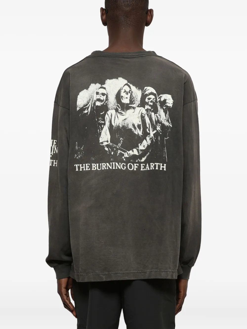SAINT MXXXXXX Burn of Earth T-shirt met lange mouwen Grijs
