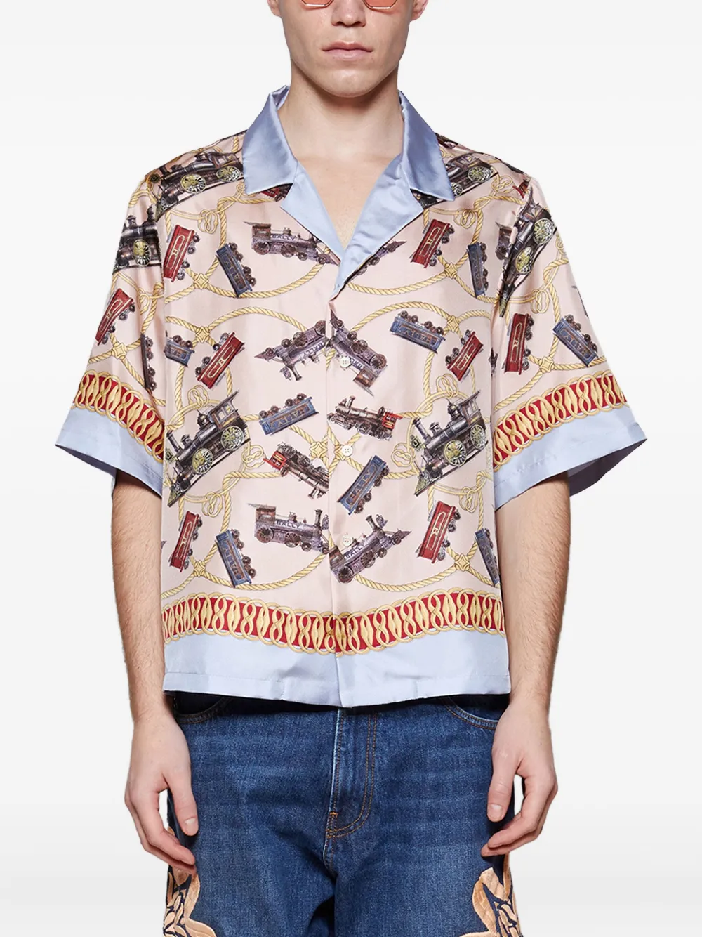 Bally Overhemd met grafische print Beige