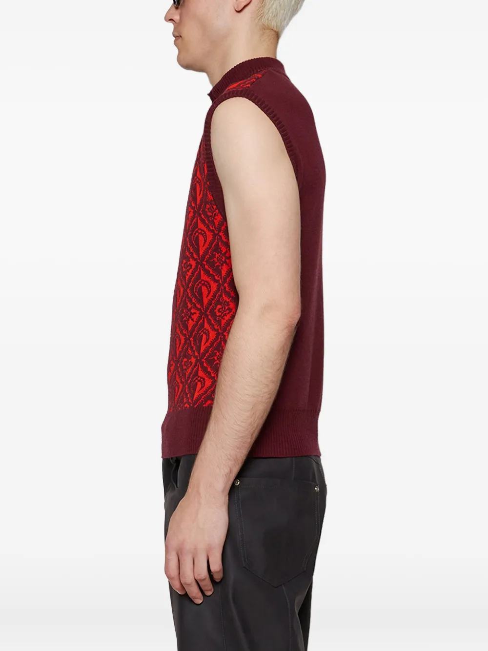 Marine Serre Bodywarmer met V-hals Rood