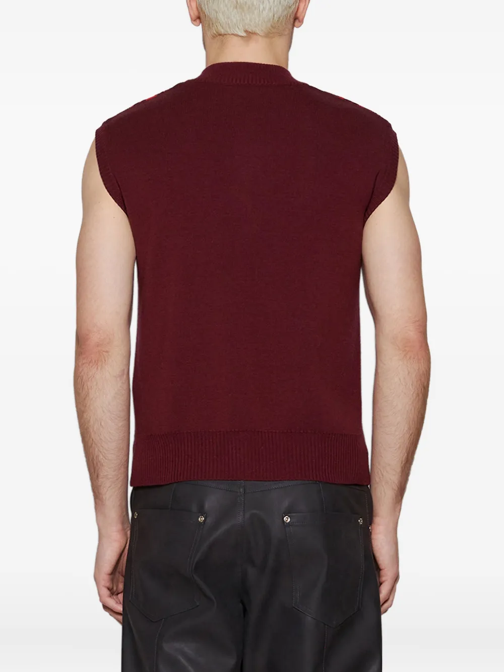 Marine Serre Bodywarmer met V-hals Rood