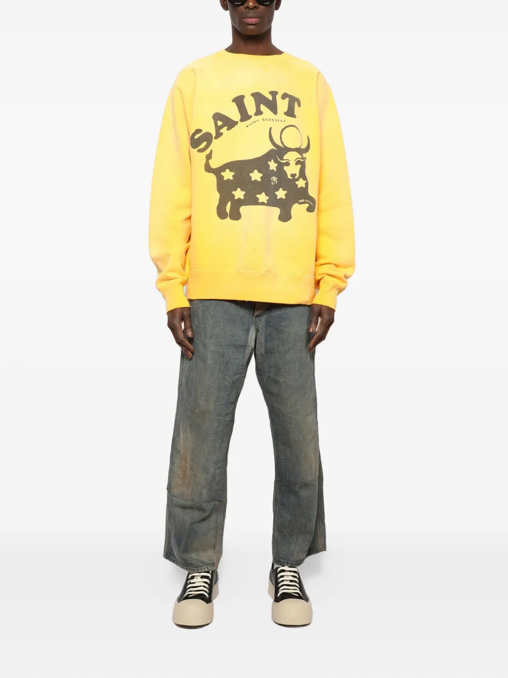 SAINT MXXXXXX Sweater met print Geel