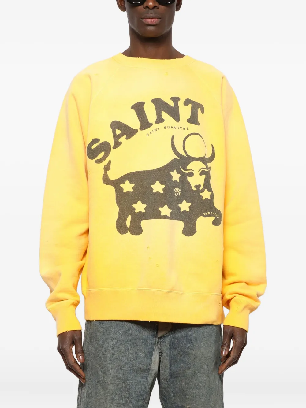 SAINT MXXXXXX Sweater met print Geel
