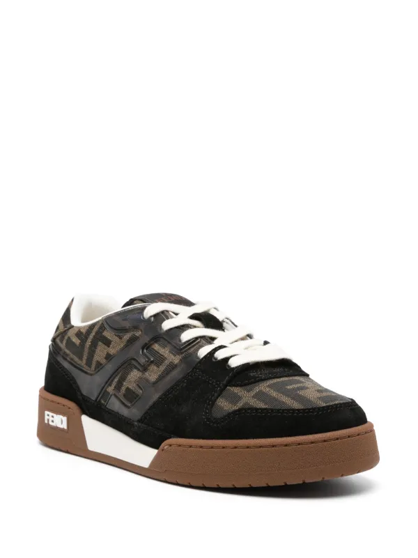 FENDI Zucca-monogram Panelled Sneakers | Black | FARFETCH