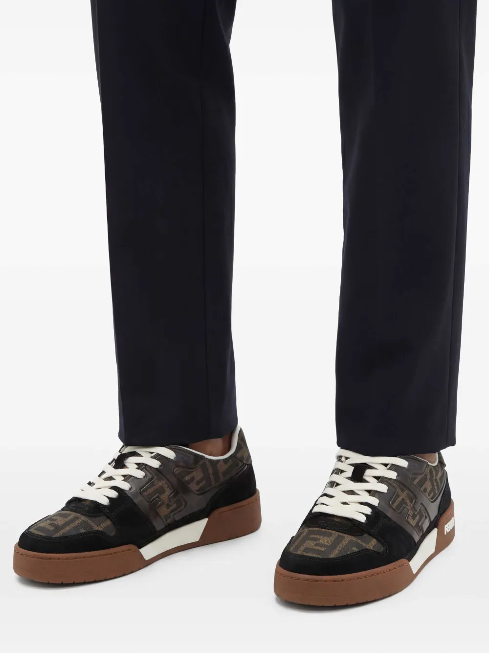 FENDI Zucca-monogram Panelled Sneakers | Black | FARFETCH JO