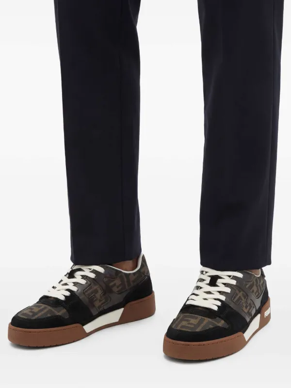 FENDI Zucca-monogram Panelled Sneakers | Black | FARFETCH