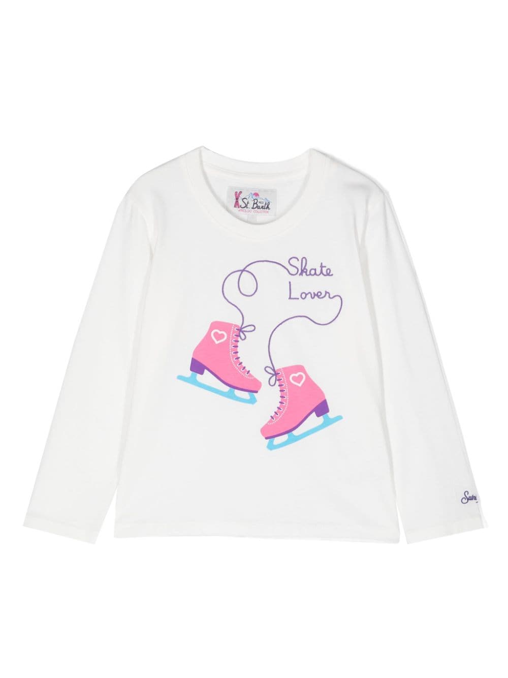 Mc2 Saint Barth Kids' Long-sleeve Cotton T-shirt In White