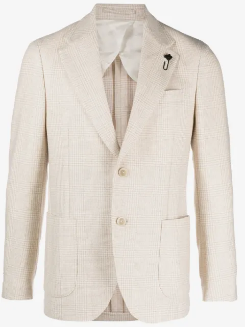 Lardini prince-of-wales-check wool blazer