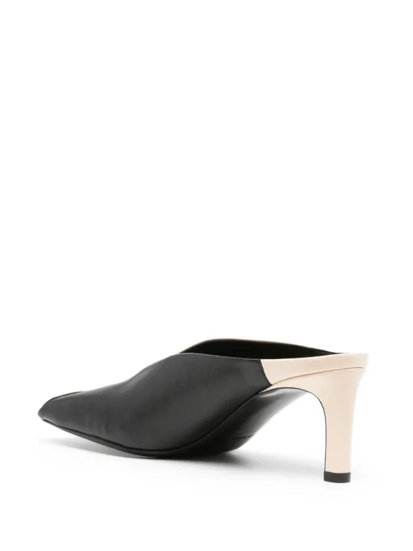 Peep toe online heeled mules