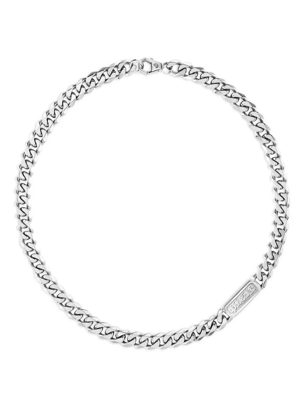 Philipp Plein gothic tag necklace - Argento