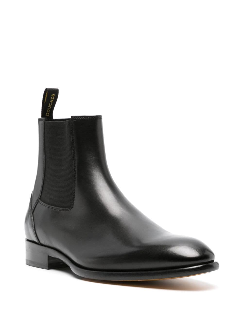 Shop Doucal's Almond Toe Leather Ankle Boots In Black
