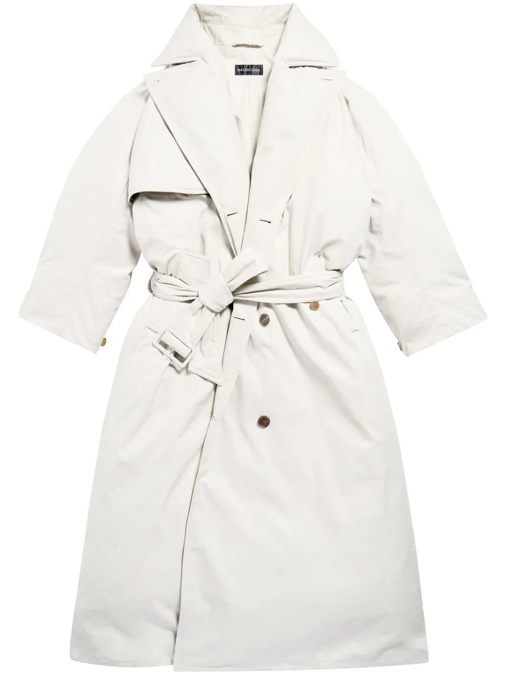 Balenciaga Maxi gewatteerde trenchcoat Beige