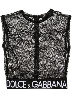 Dolce & Gabbana Black Lace Sheer Lingerie / Cami Top