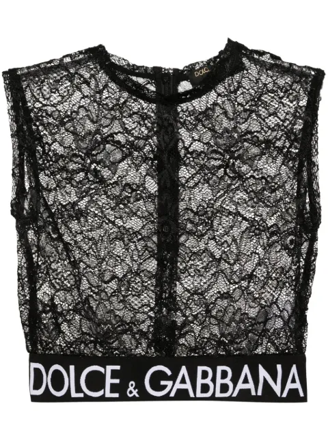 Dolce & Gabbana top corto con logo en jacquard