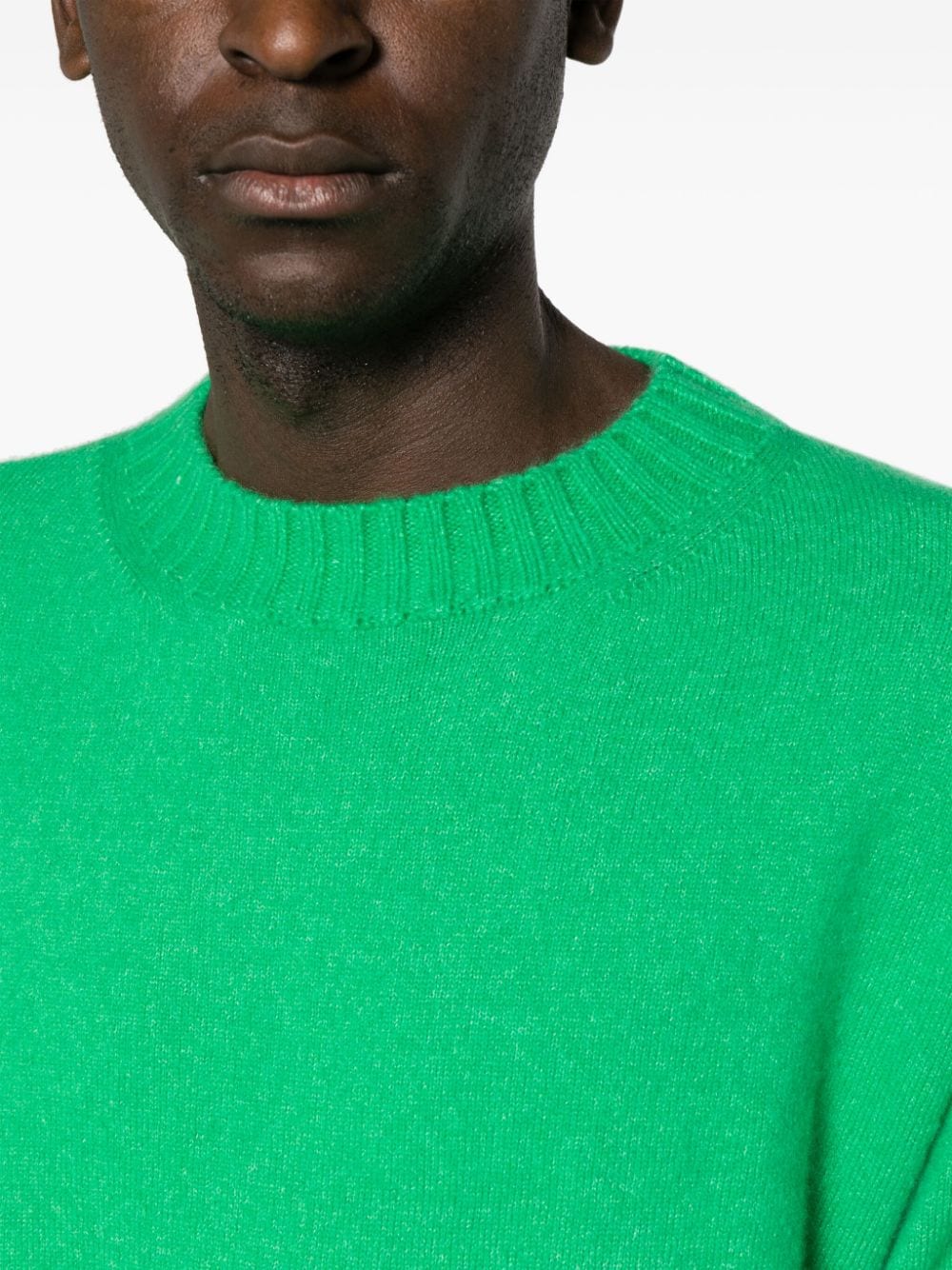 Shop Laneus Crew-neck Cashmere-blend Jumper In Green
