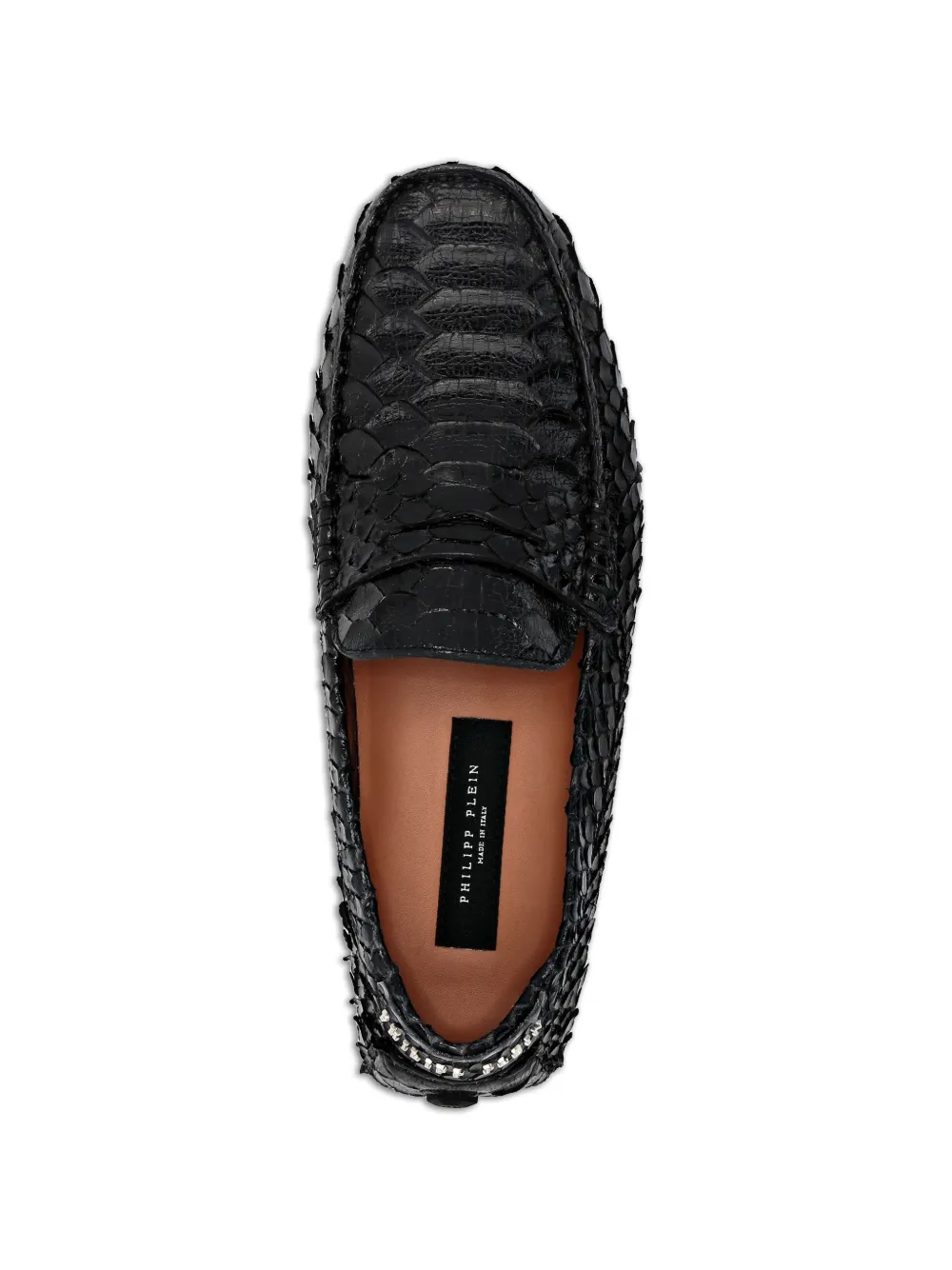 Philipp Plein python-leather loafers Zwart