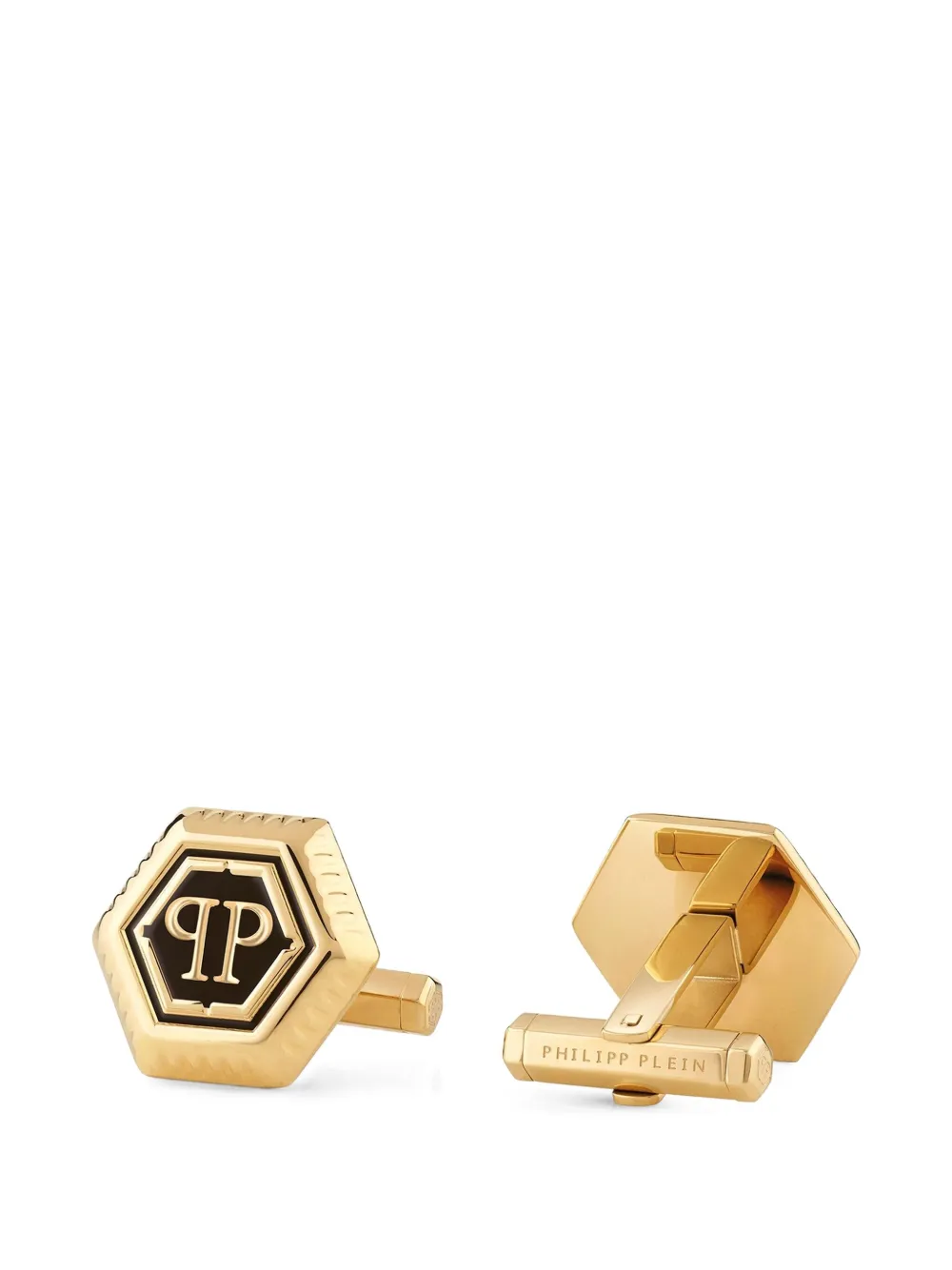 Philipp Plein PP Hexagon cufflinks - Goud