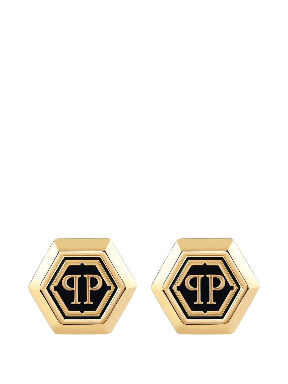 Philipp Plein Hexagon-pp Cufflinks In Gold