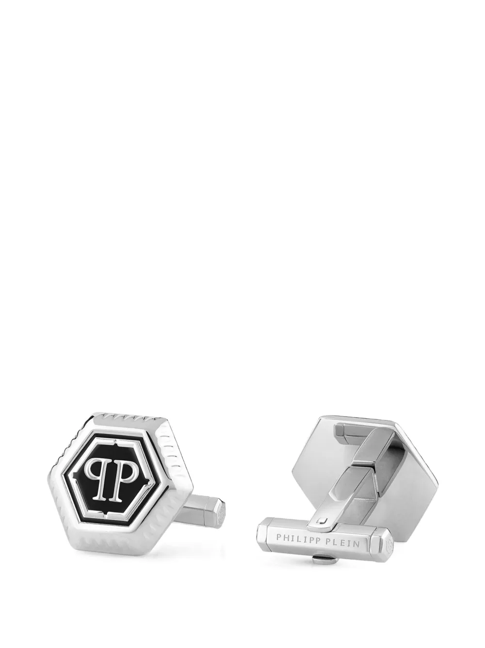 Philipp Plein PP Hexagon cufflinks - Zilver