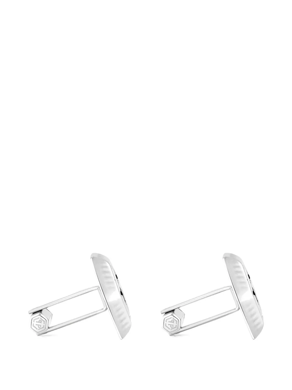 Philipp Plein Pp Hexagon Cufflinks In Metallic