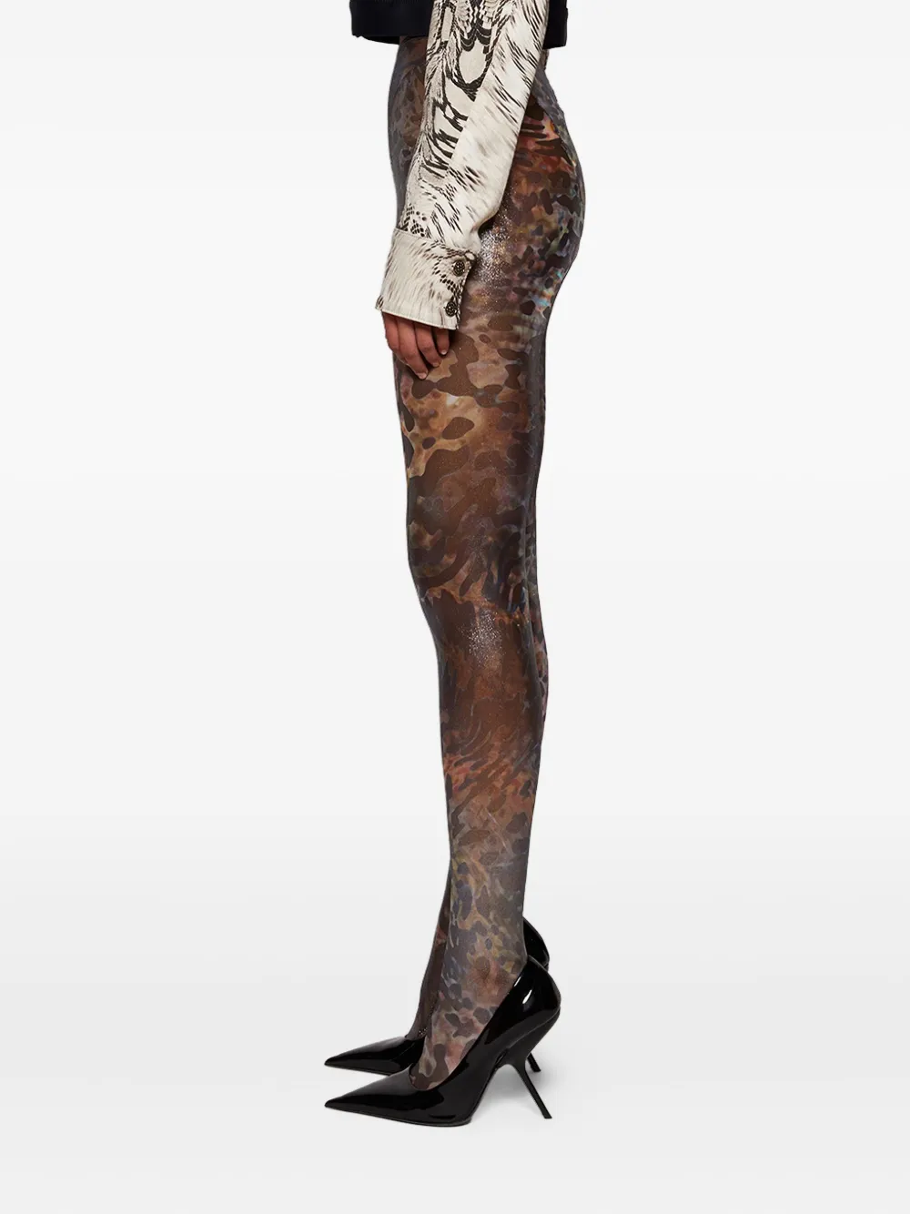 Mugler Legging met print Grijs